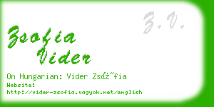 zsofia vider business card